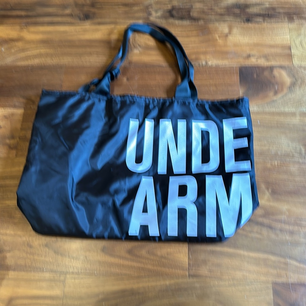 Under Armour Pink Black and White Nylon Tote with attached pouch